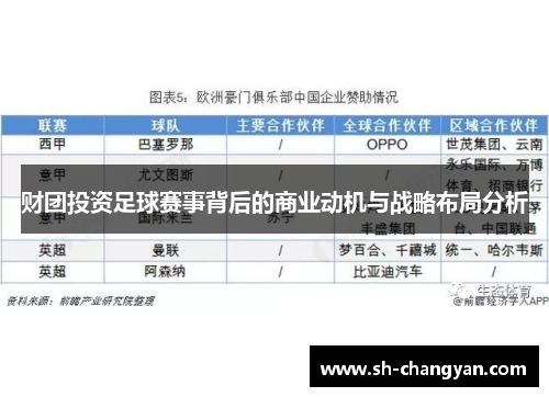 财团投资足球赛事背后的商业动机与战略布局分析